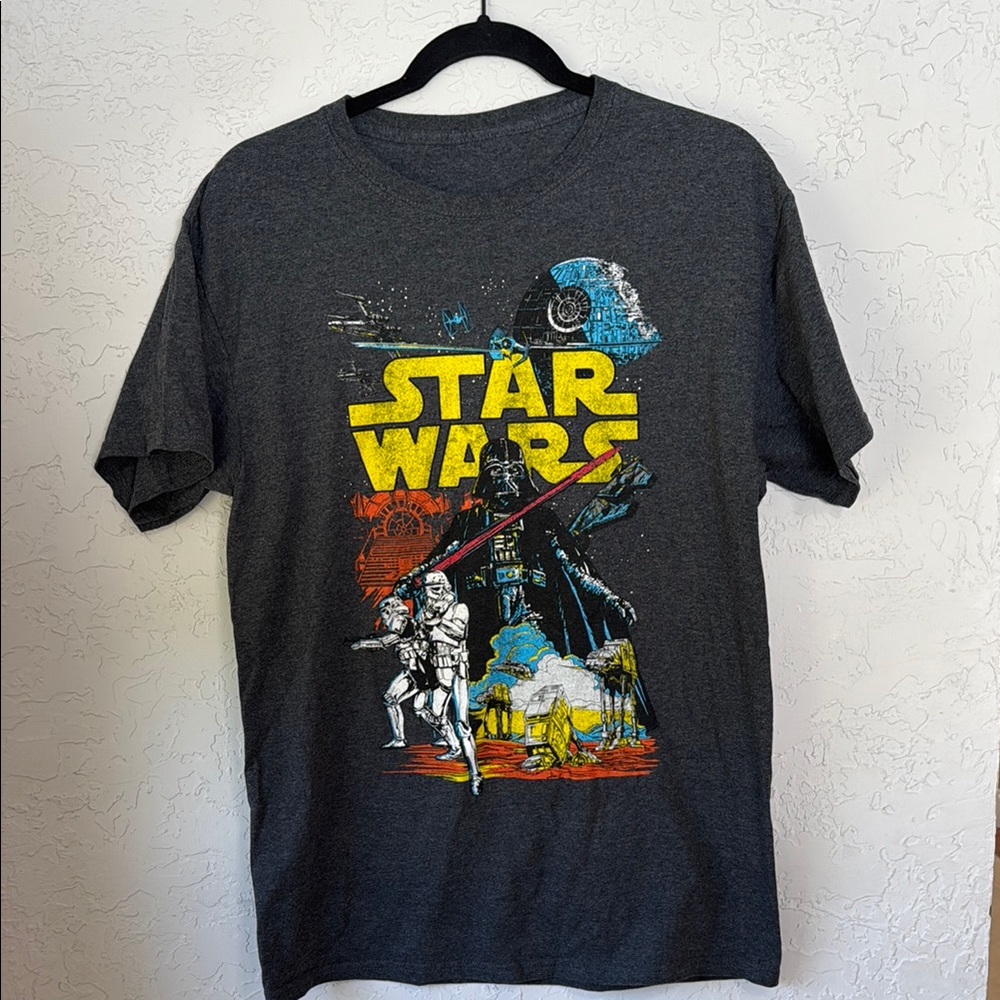 Star Wars Gray Short Sleeve Tee with Vintage Logo